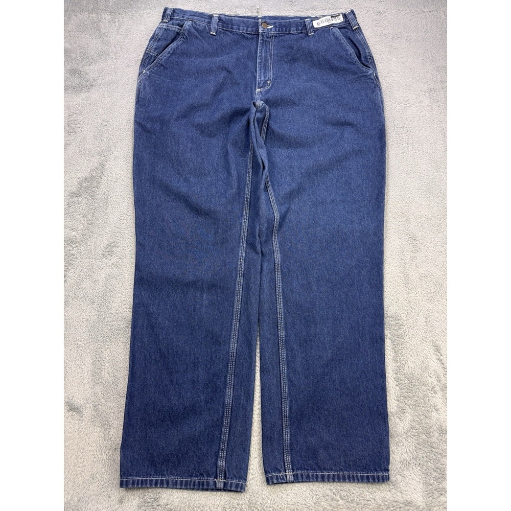 Carhartt Dungaree Jeans Men 42x34‎ Blue 382-83 Relaxed Fit Workwear Pants